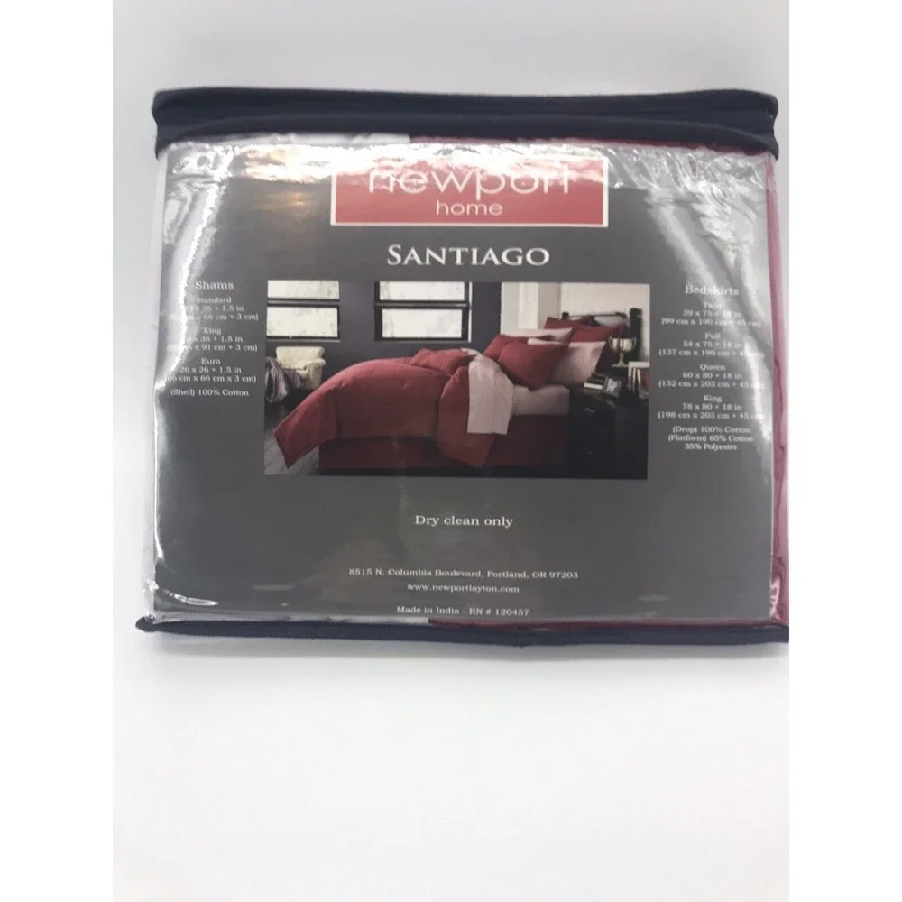 Newport Home Santiago Collection Red Queen Tailored Bedskirt Clean Lines Luxury